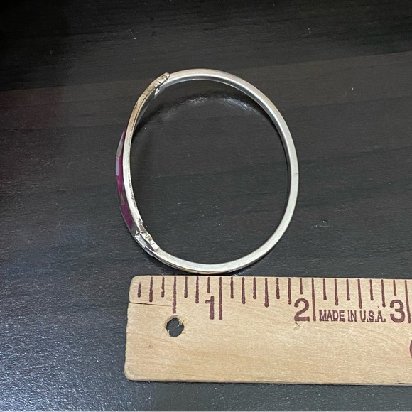 Vintage Alpaca Mexico Mexican Silver Mother of Pearl Inlaid ID Cuff Bracelet - Picture 11 of 13